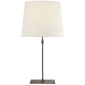 Dauphine Table Lamp in Aged Iron with Linen Shade