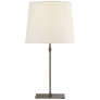 Dauphine Table Lamp in Aged Iron with Linen Shade