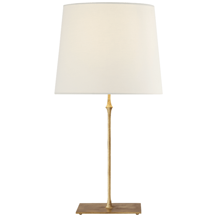 Dauphine Table Lamp in Gilded Iron with Linen Shade