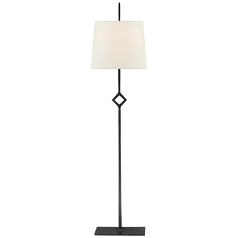 Cranston Buffet Lamp in Aged Iron with Linen Shade