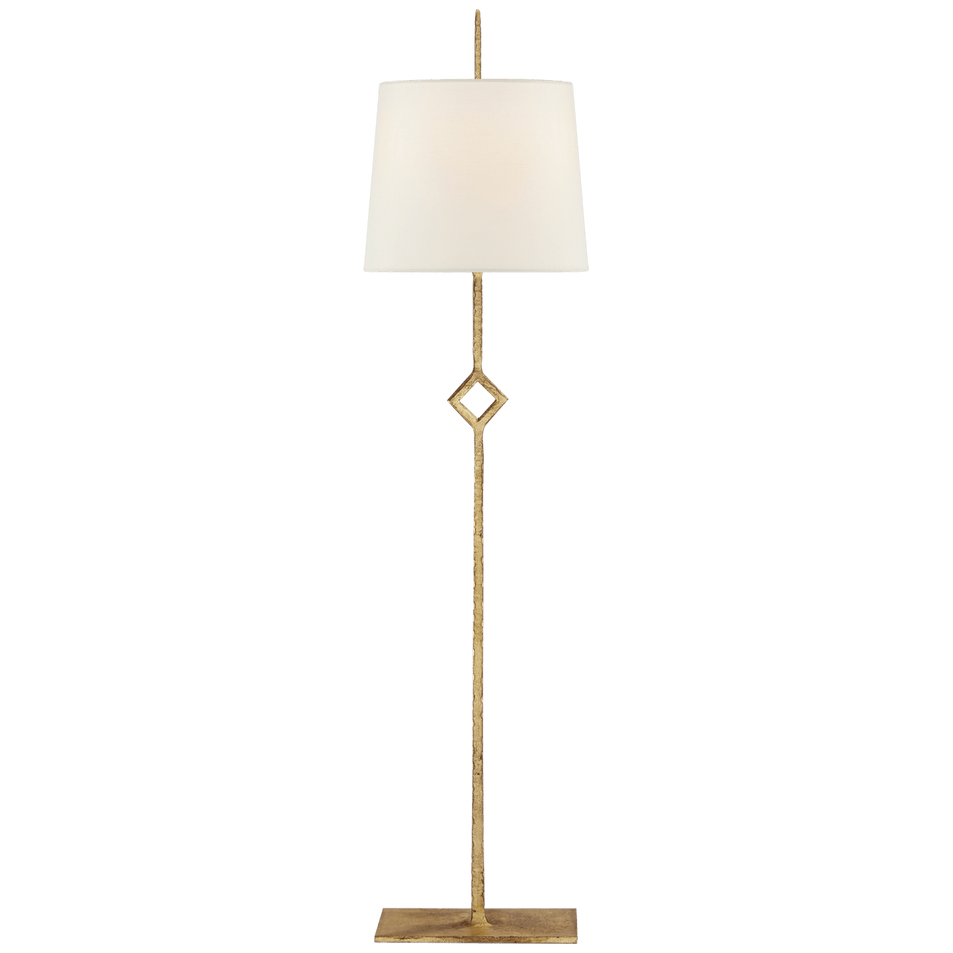 Cranston Buffet Lamp in Gilded Iron with Linen Shade