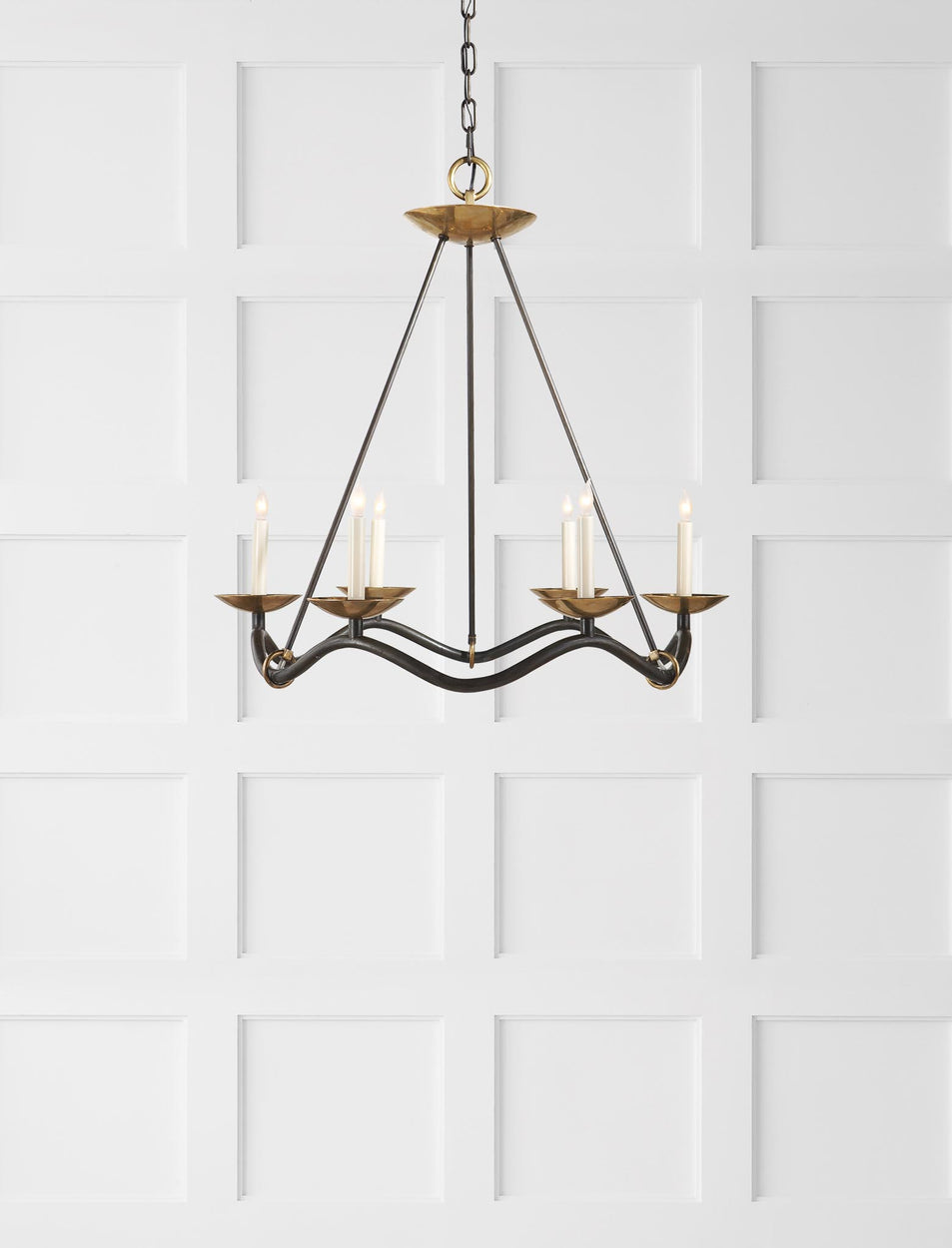 Choros Chandelier, a premium Chandelier light by Visual Comfort. Close - up image of its design.