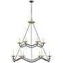 Choros Two-Tier Chandelier in Aged Iron