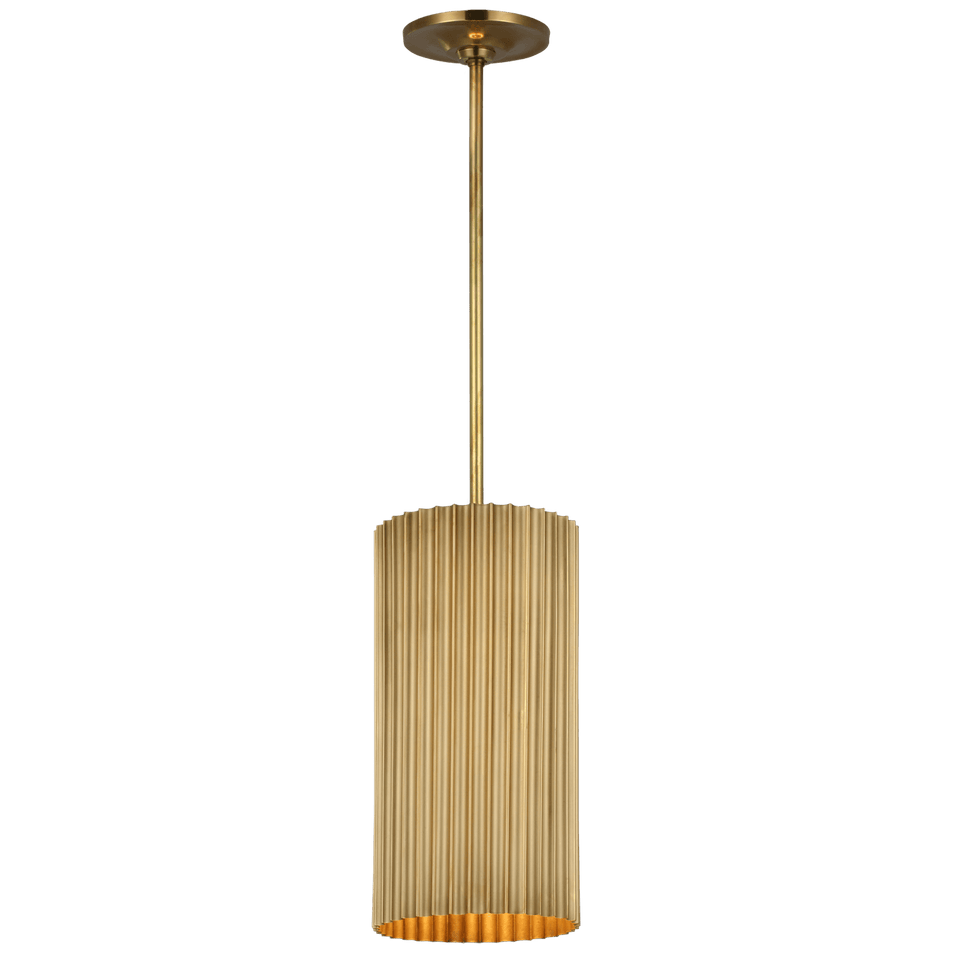 Rivers Small Fluted Pendant, a premium Pendant light by Visual Comfort & Co. Close - up image of its design.