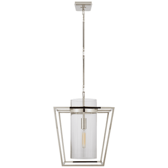 Presidio Small Lantern in Polished Nickel with Clear Glass