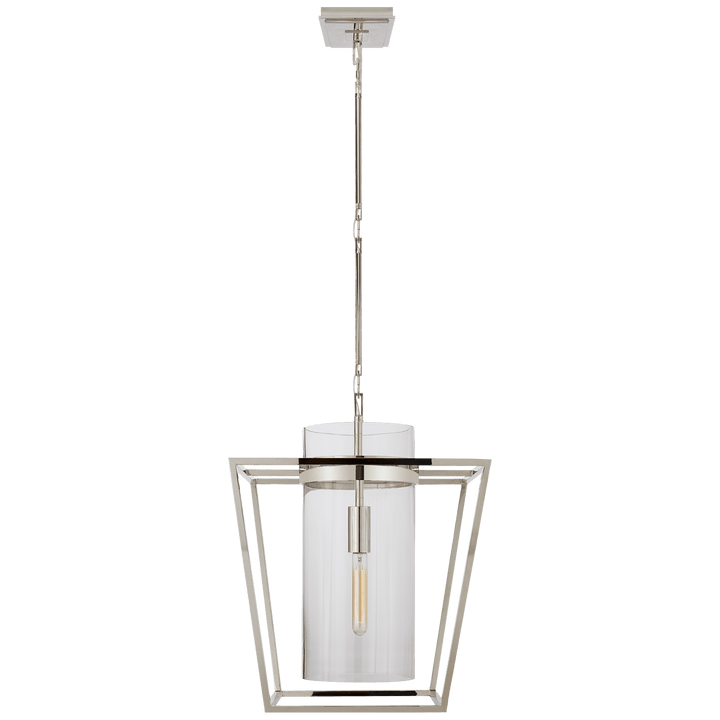 Presidio Small Lantern in Polished Nickel with Clear Glass
