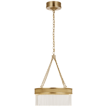 Menil Medium Chandelier in Soft Brass with Crystal Rods