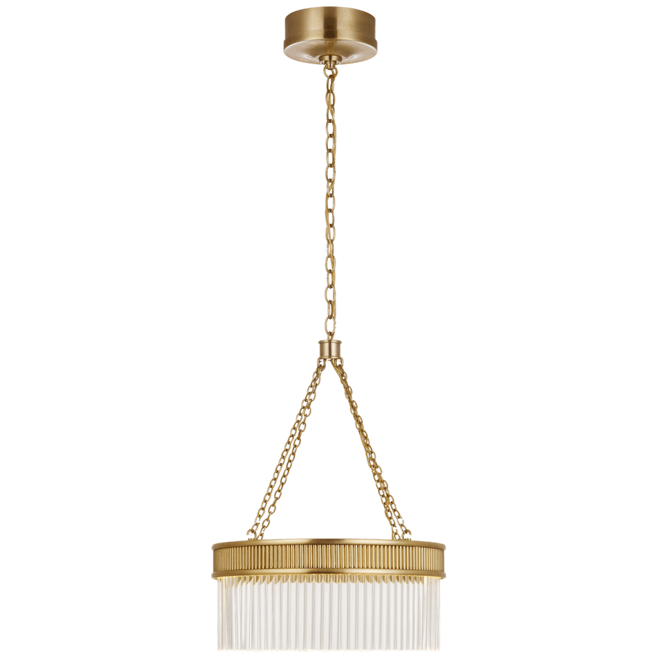 Menil Medium Chandelier in Soft Brass with Crystal Rods