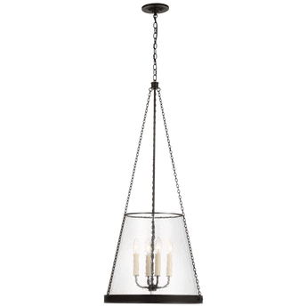 Reese 18" Pendant in Bronze with Clear Restoration Glass