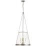 Reese 18" Pendant in Polished Nickel with Clear Restoration Glass