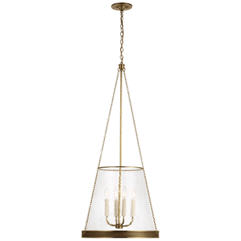 Reese 18" Pendant in Soft Brass with Clear Restoration Glass