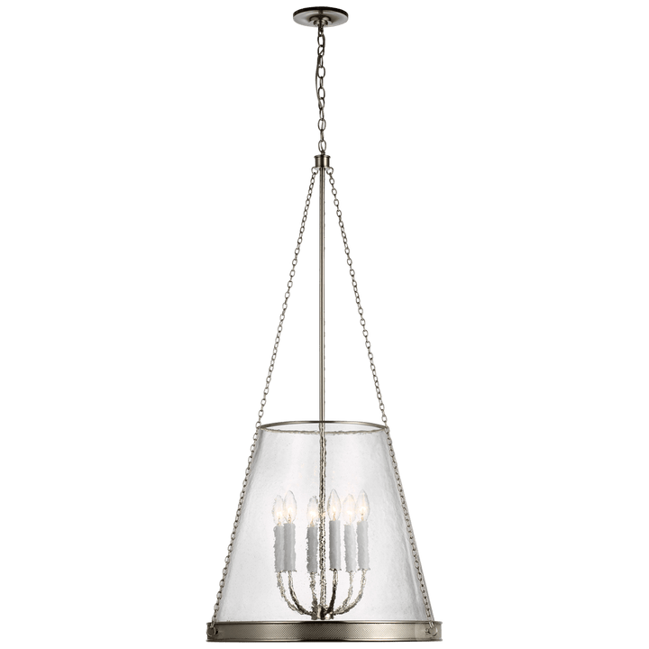 Reese 22" Pendant in Polished Nickel with Clear Restoration Glass