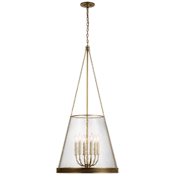 Reese 22" Pendant in Soft Brass with Clear Restoration Glass