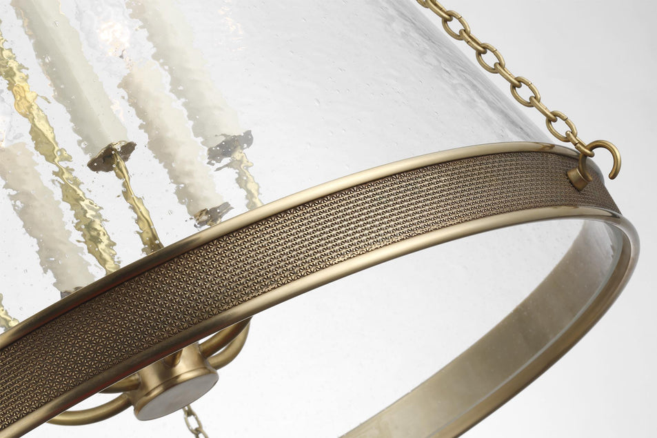 Reese 22" Pendant in Soft Brass with Clear Restoration Glass