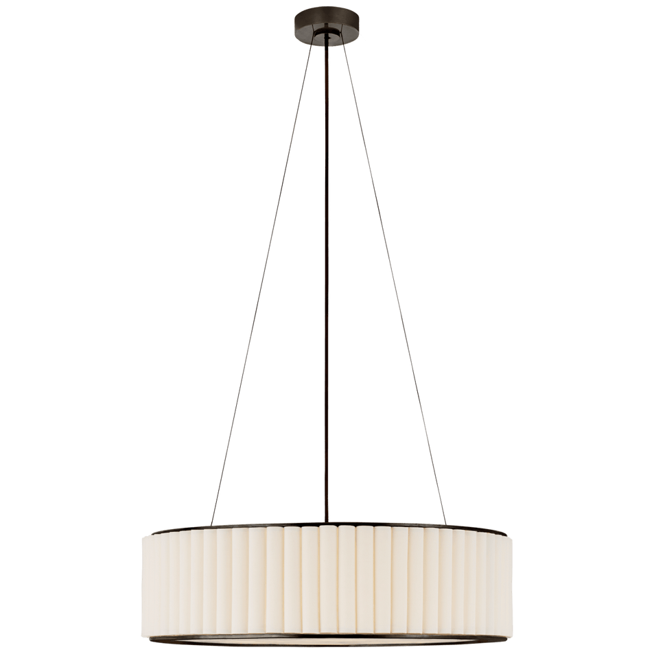 Palati Large Hanging Shade in Bronze with Linen Shade