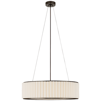 Palati Large Hanging Shade in Bronze with Linen Shade