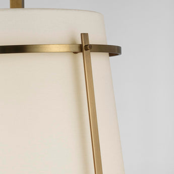 Callaway Medium Hanging Shade in Hand-Rubbed Antique Brass with Linen Shade and Frosted Acrylic Diffuser