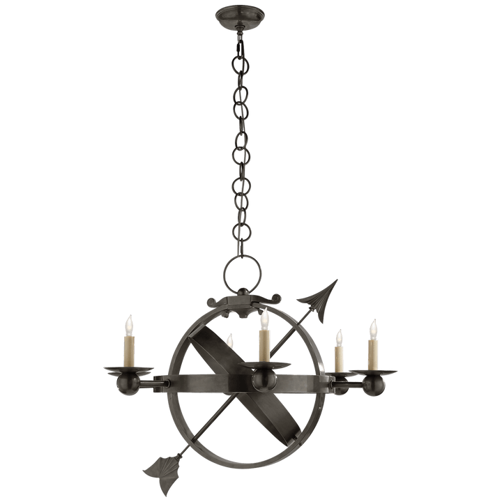 Armillary Sphere Chandelier, a premium light by Visual Comfort & Co. Close - up image of its design.