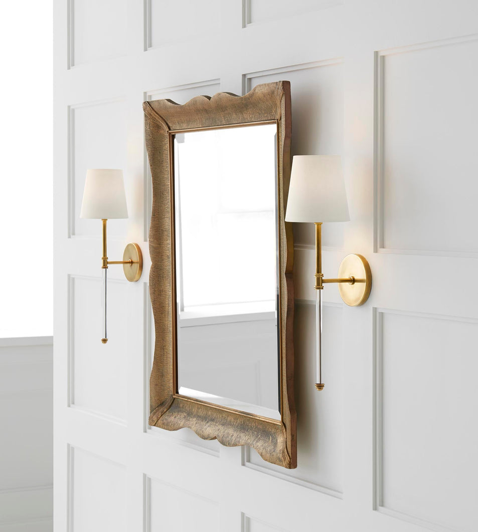 Camille Sconce, a premium Decorative light by Visual Comfort. Close - up image of its design.