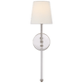 Camille Sconce in Polished Nickel with Linen Shade