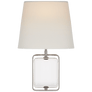 Henri Framed Jewel Sconce in Crystal and Polished Nickel with Linen Shade