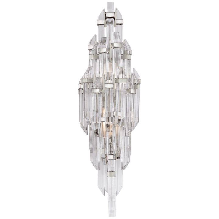Adele Small Sconce in Polished Nickel with Clear Acrylic