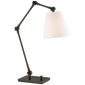 Graves Task Lamp in Bronze with Linen Shade
