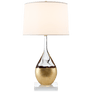 Juliette Table Lamp in Crystal and Gild with Silk Shade