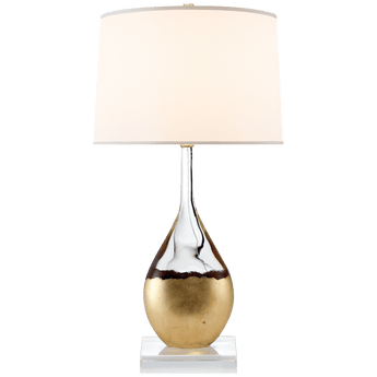 Juliette Table Lamp in Crystal and Gild with Silk Shade