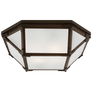 Morris Flush Mount in Antique Zinc with Frosted Glass