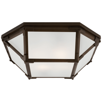 Morris Flush Mount in Antique Zinc with Frosted Glass