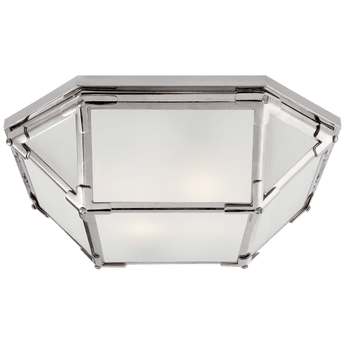 Morris Flush Mount in Polished Nickel with Frosted Glass