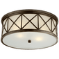 Montpelier Large Flush Mount in Bronze with Frosted Glass