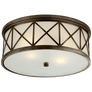 Montpelier Large Flush Mount in Bronze with Frosted Glass