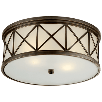 Montpelier Large Flush Mount in Bronze with Frosted Glass