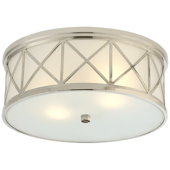 Montpelier Large Flush Mount in Polished Nickel with Frosted Glass