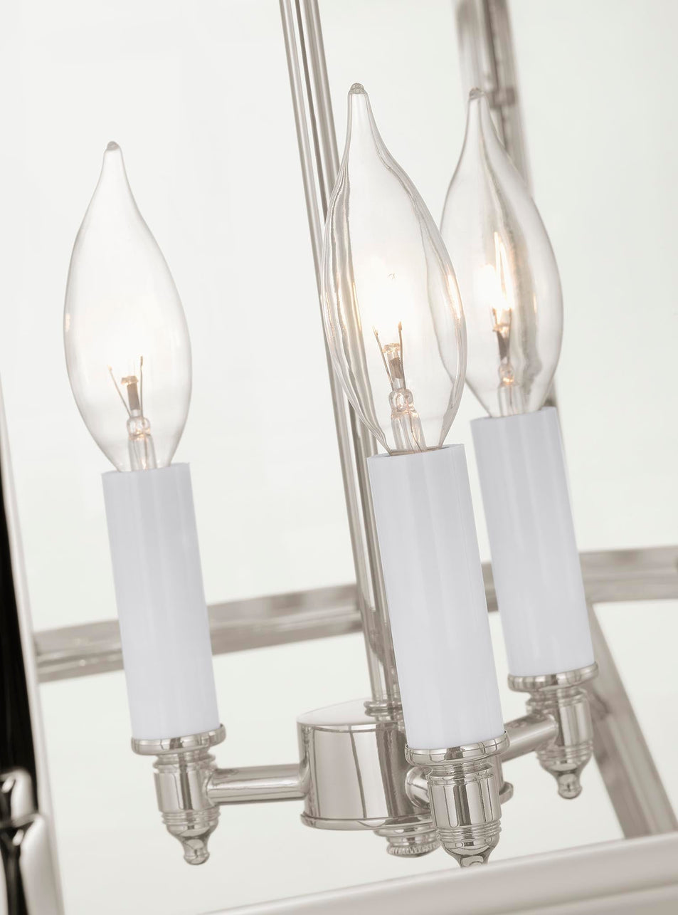 Morris Medium Lantern in Polished Nickel with Clear Glass