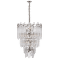 Adele Three-Tier Waterfall Chandelier in Polished Nickel with Clear Acrylic