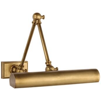 Cabinet Maker 12" Double Library Light in Hand-Rubbed Antique Brass