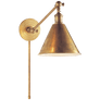 Boston Functional Single Arm Library Light in Hand-Rubbed Antique Brass