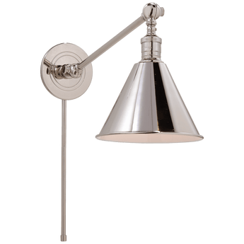 Boston Functional Single Arm Library Light in Polished Nickel