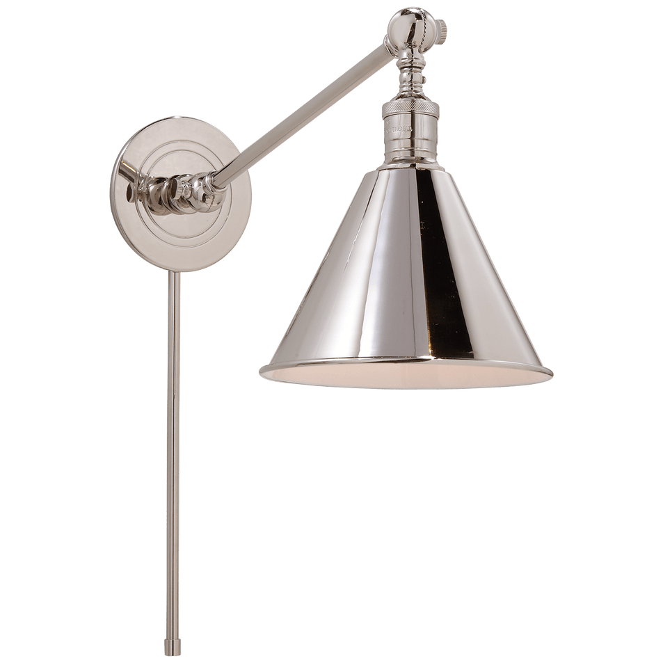 Boston Functional Single Arm Library Light in Polished Nickel