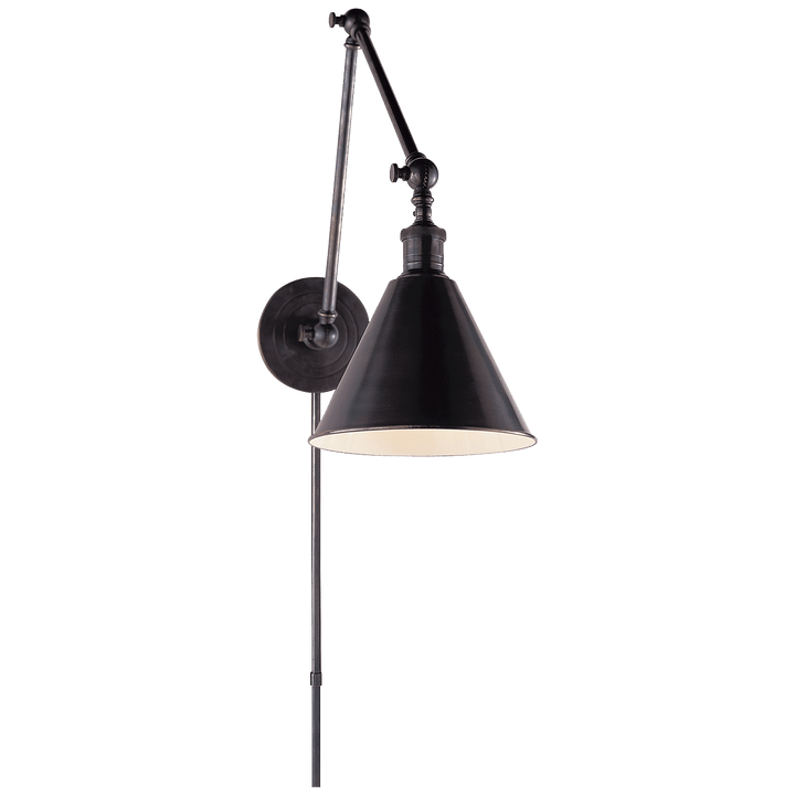 Boston Functional Double Arm Library Light in Bronze