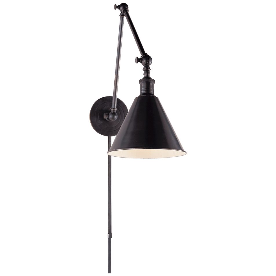 Boston Functional Double Arm Library Light in Bronze