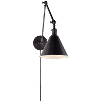 Boston Functional Double Arm Library Light in Bronze