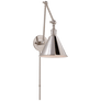 Boston Functional Double Arm Library Light in Polished Nickel