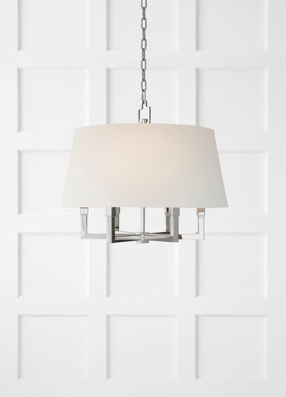 Square Tube Hanging Shade, a premium Hanging Shade light by Visual Comfort. Close - up image of its design.