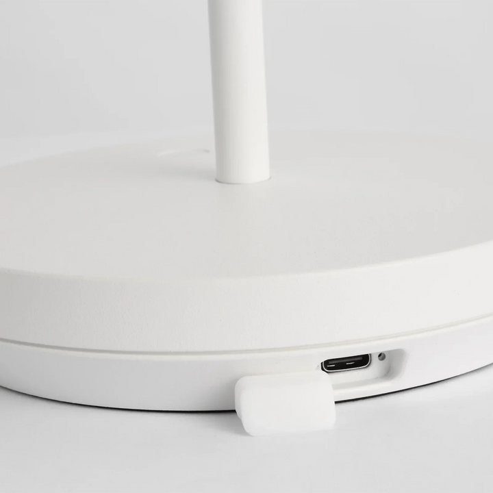 Doppia Accent Table Lamp, a premium Cordless & Rechargeable light by Visual Comfort & Co. Close - up image of its design.