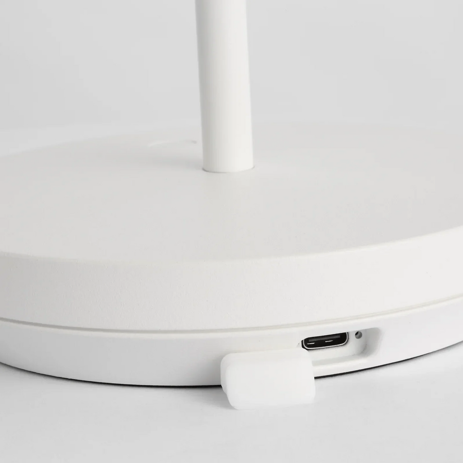 Doppia Accent Table Lamp, a premium Cordless & Rechargeable light by Visual Comfort & Co. Close - up image of its design.