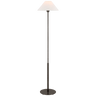 Hackney Floor Lamp in Bronze with Linen Shade